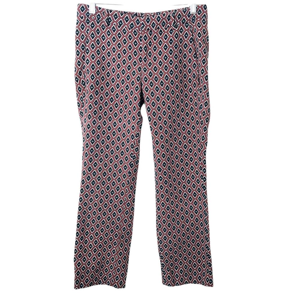 Zara Woman Retro Geometric Print Cropped Ankle Pants Size Small
